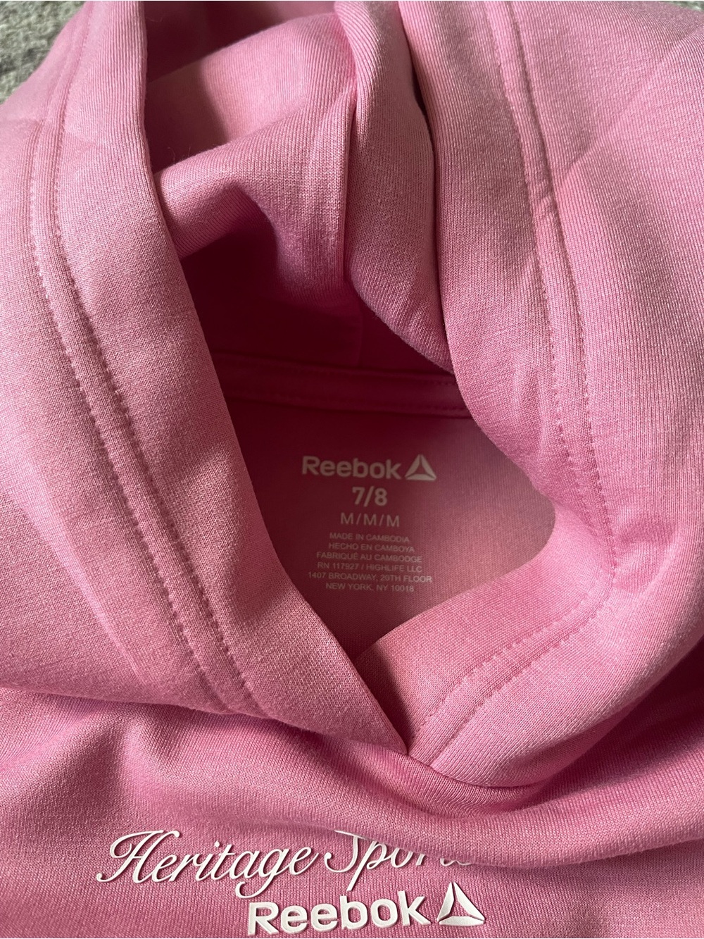 Reebok Girls Heritage Sports Club Pullover Hoodie NWT | Pink | - Picture 2 of 4